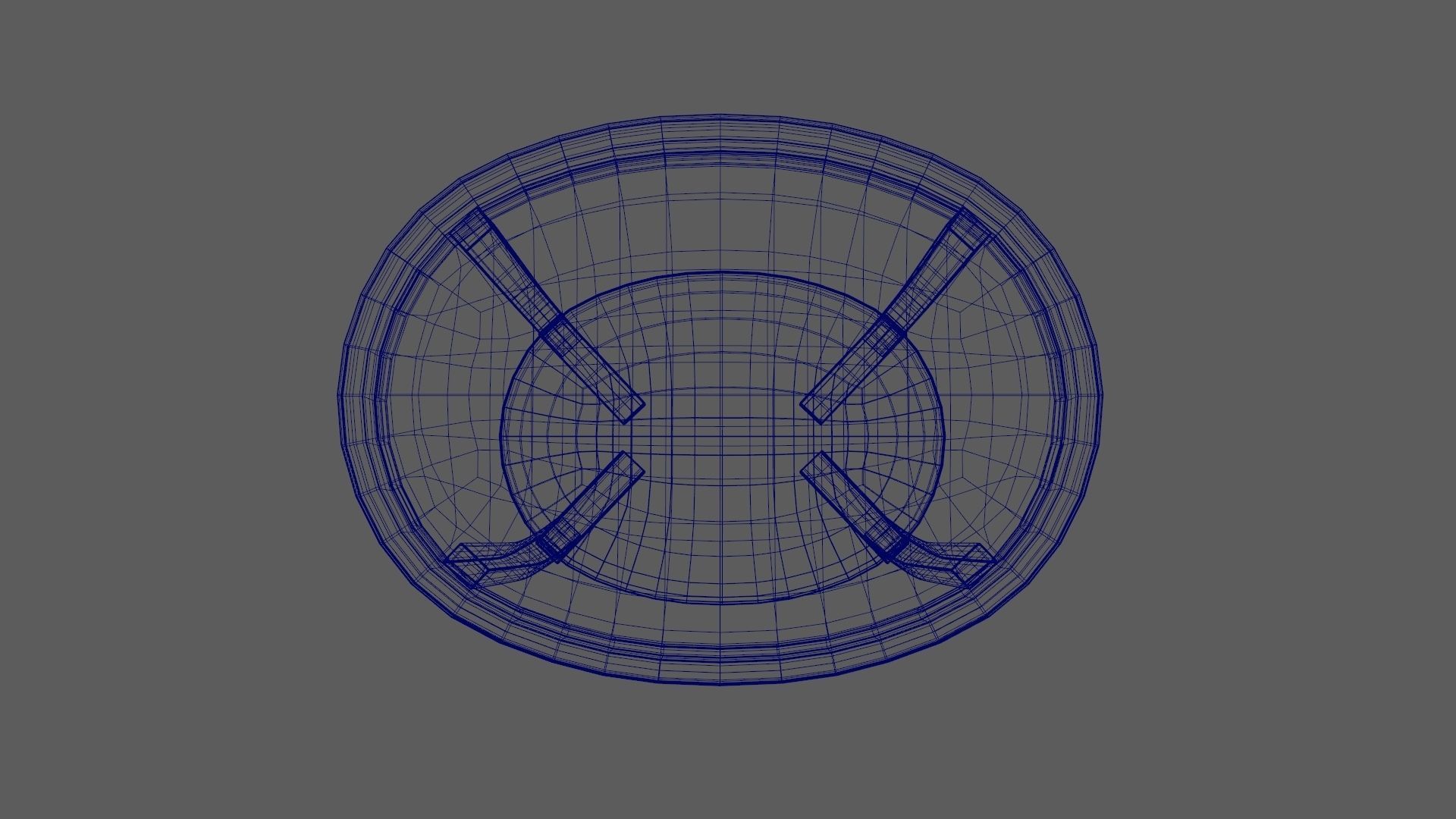 Art Deco British 2-Tier Oval Table in Walnut 1930s 3D model_16