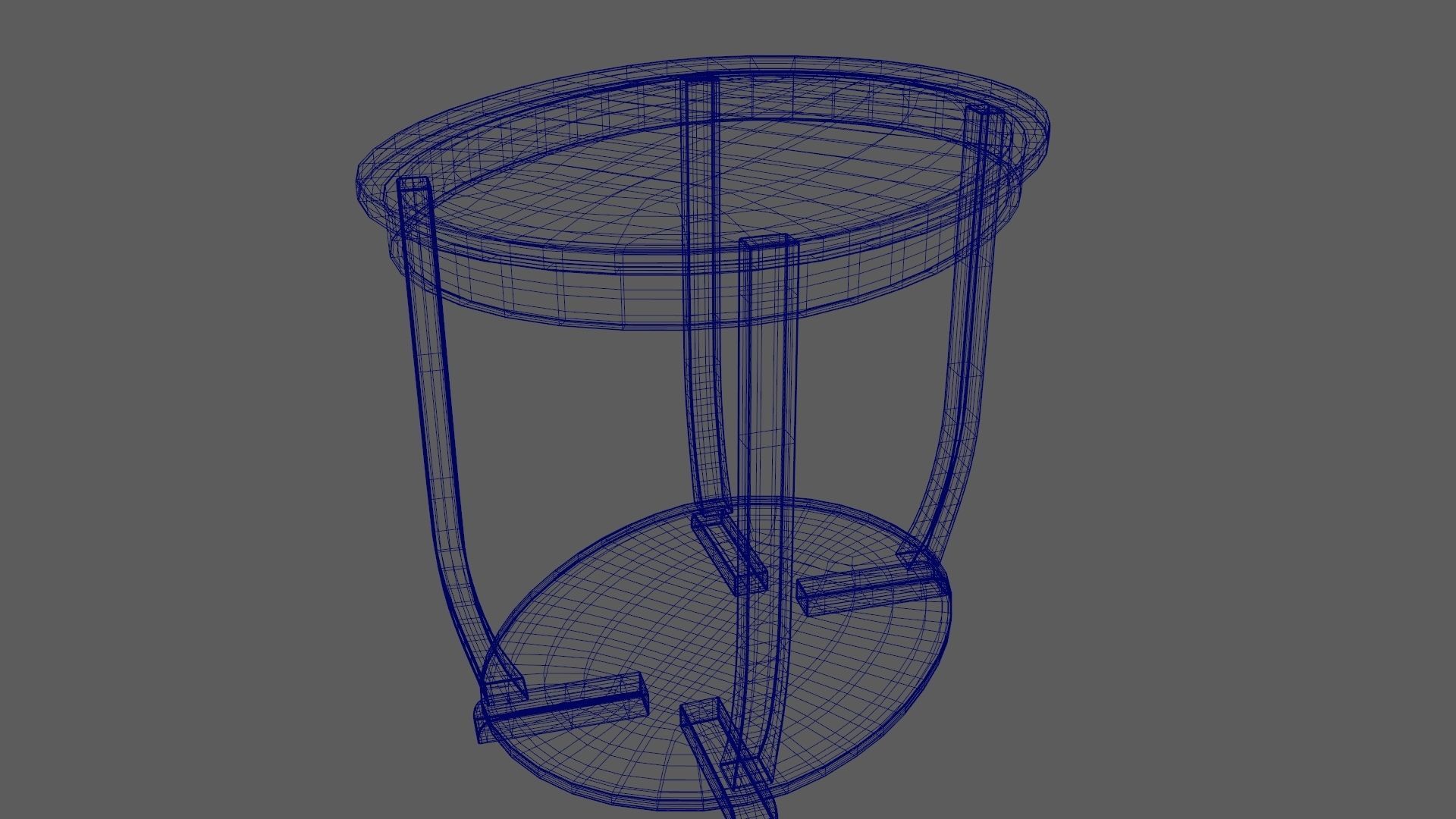 Art Deco British 2-Tier Oval Table in Walnut 1930s 3D model_10