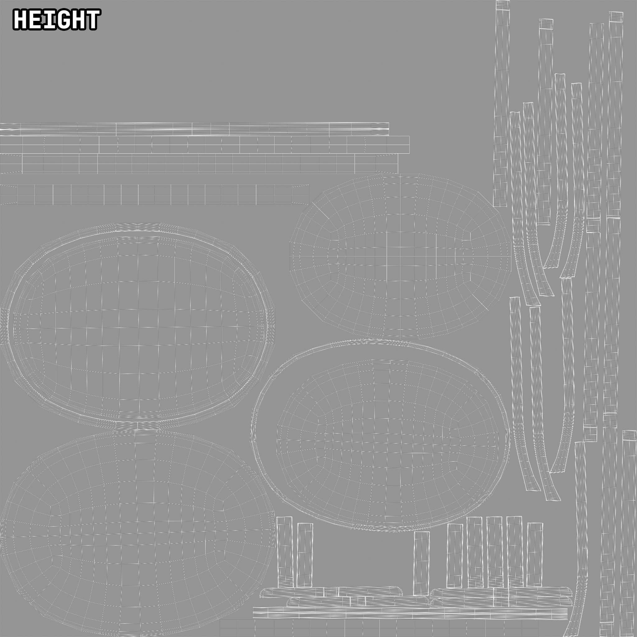 Art Deco British 2-Tier Oval Table in Walnut 1930s 3D model_24