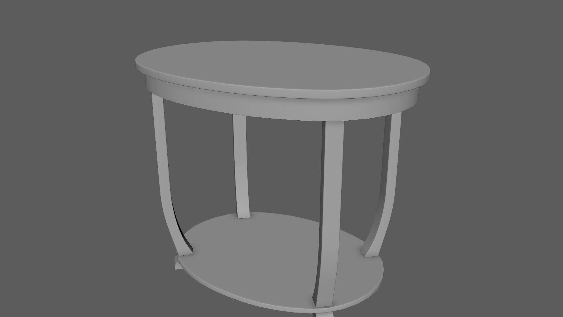 Art Deco British 2-Tier Oval Table in Walnut 1930s 3D model_11