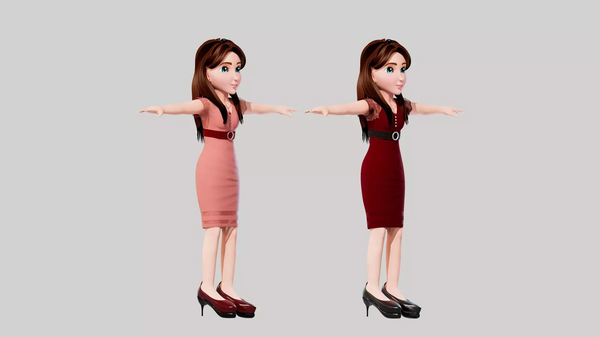 Cartoon Women Emma 3D model_0