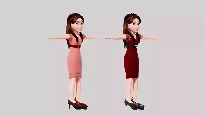 Cartoon Women Emma 3D model Cartoon Women Emma 3D model