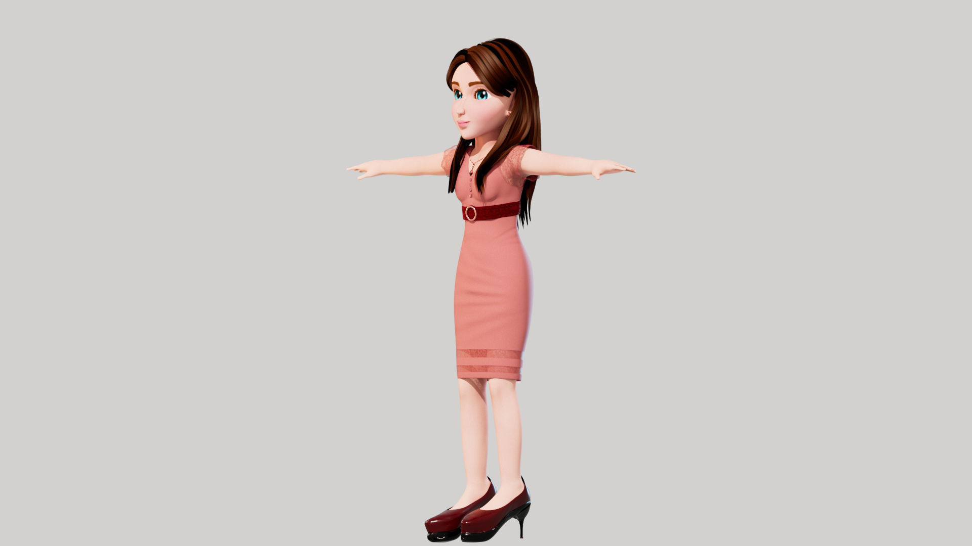 Cartoon Women Emma 3D model_3