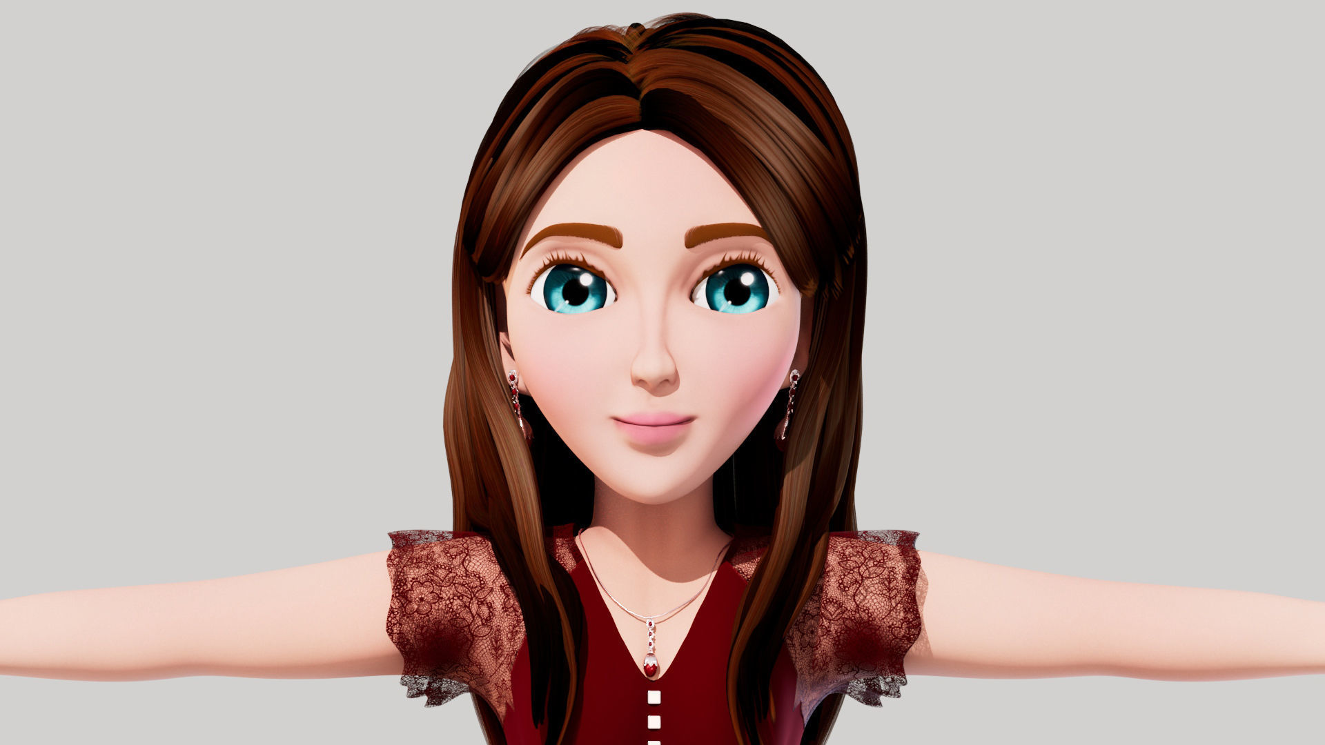 Cartoon Women Emma 3D model_11