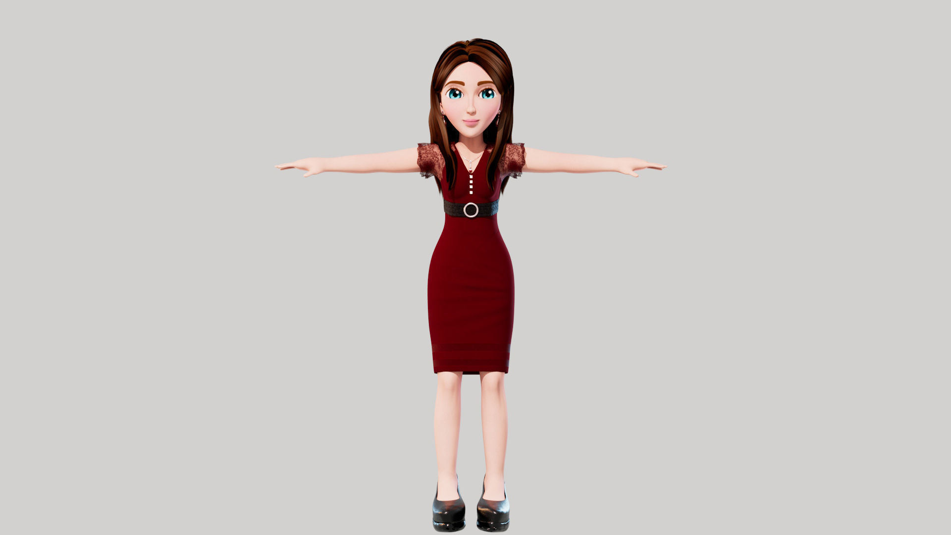 Cartoon Women Emma 3D model_1