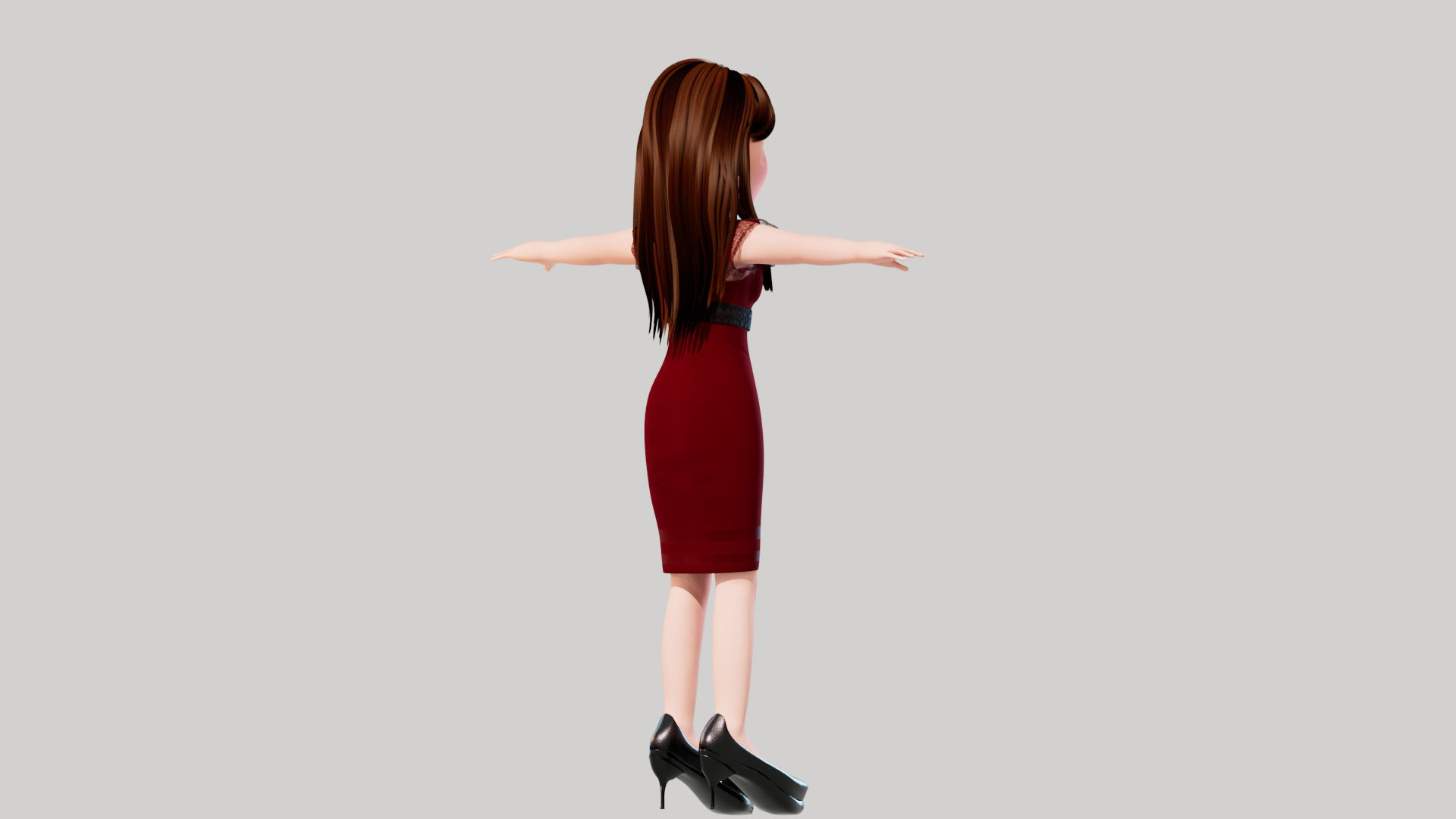 Cartoon Women Emma 3D model_4
