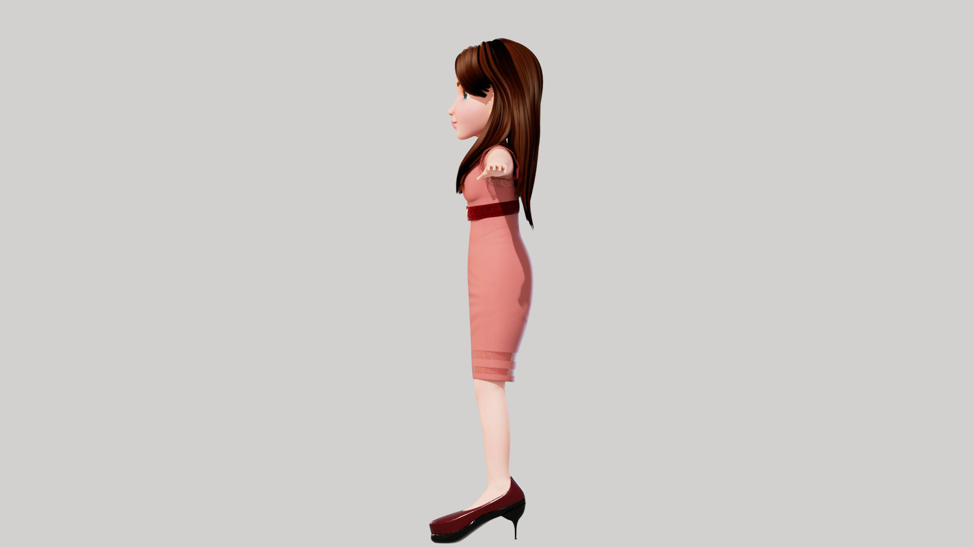 Cartoon Women Emma 3D model_10