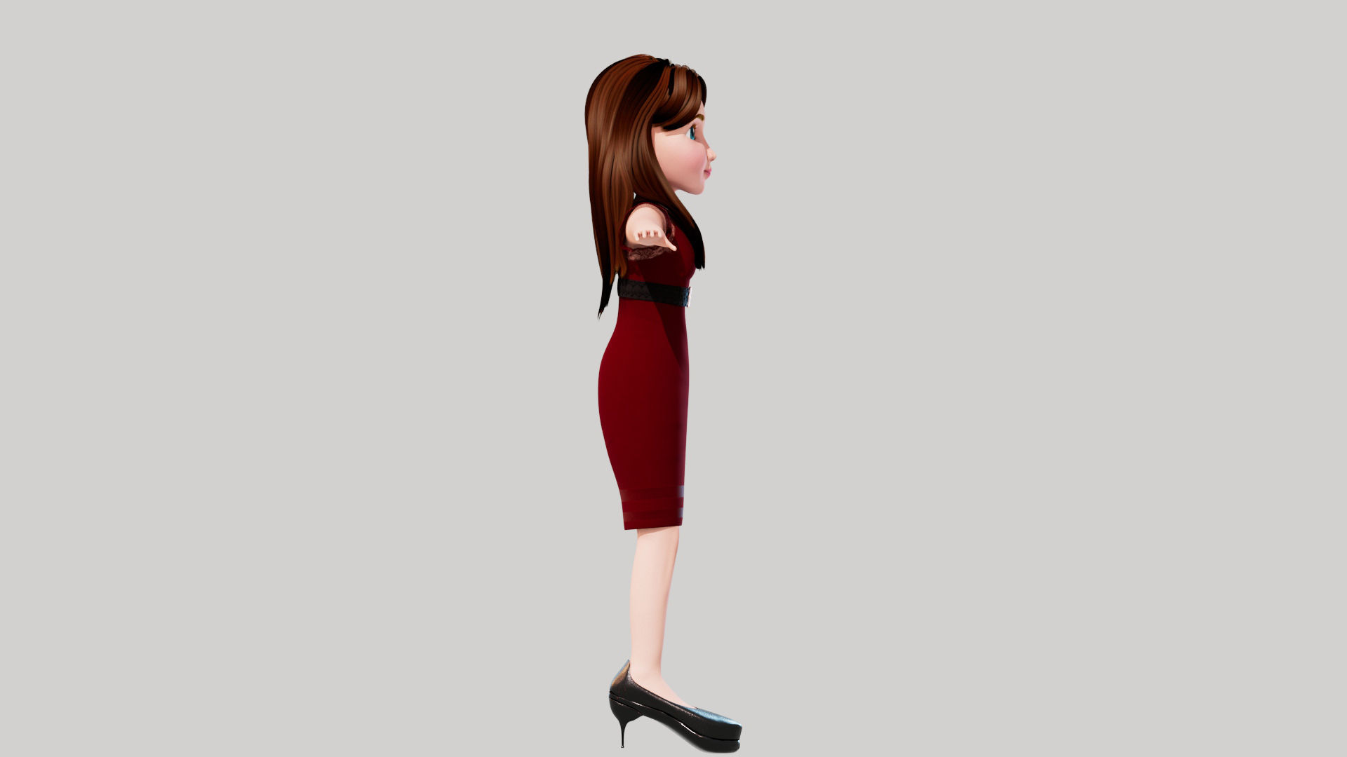 Cartoon Women Emma 3D model_9