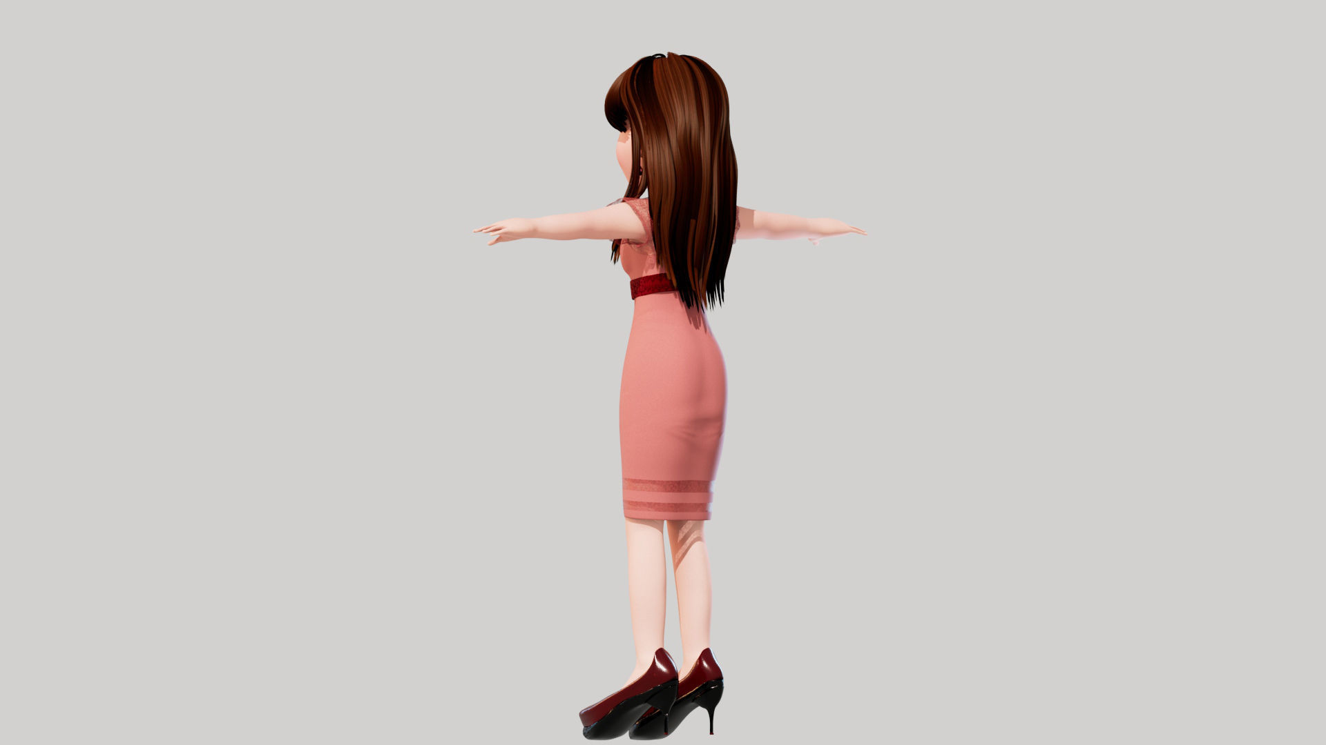 Cartoon Women Emma 3D model_7