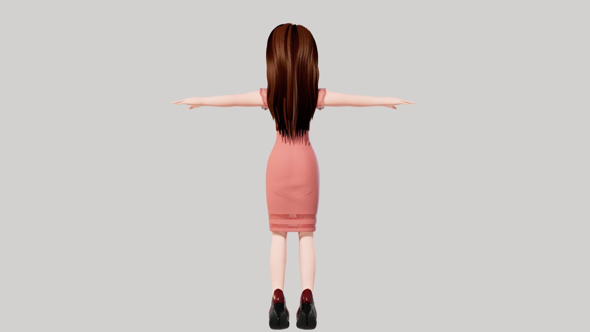 Cartoon Women Emma 3D model_6