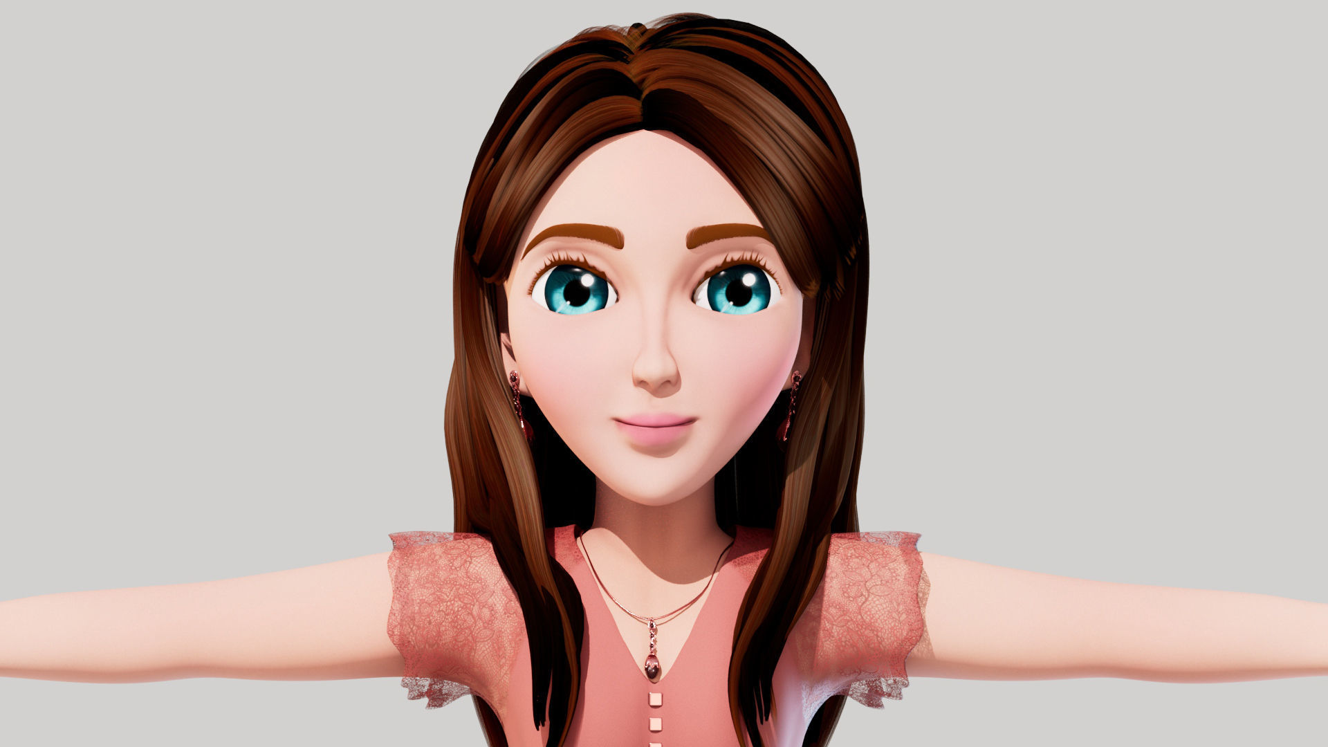 Cartoon Women Emma 3D model_12
