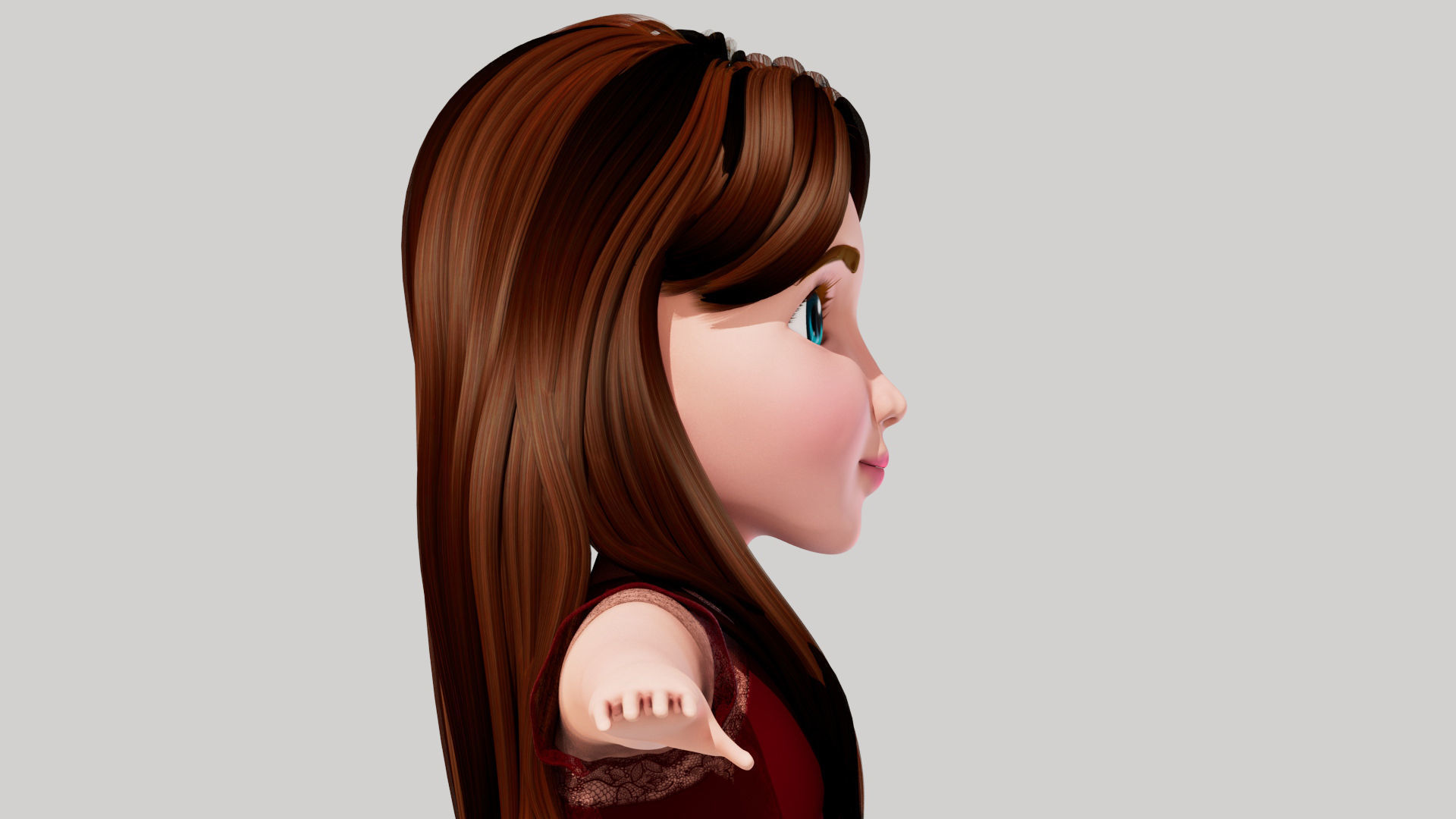 Cartoon Women Emma 3D model_13