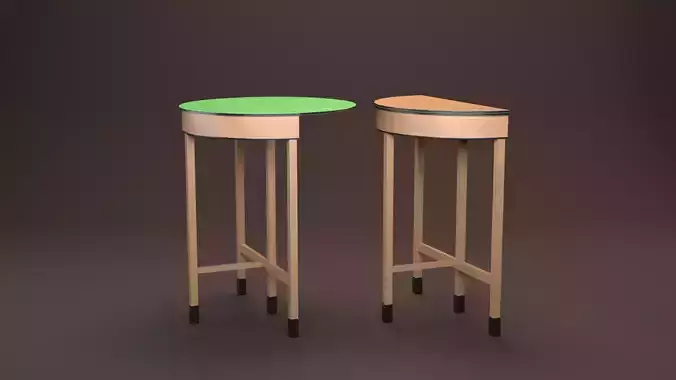 Art Deco French Satin Birch  Macassar Card Table 1930s 3D model