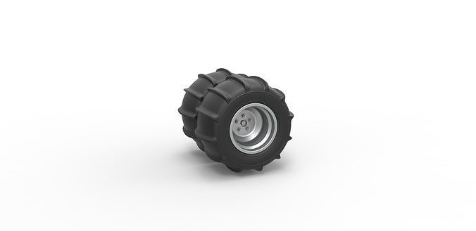 Double Rear wheel for Dune Buggy Scale 1 to 25 3D print model