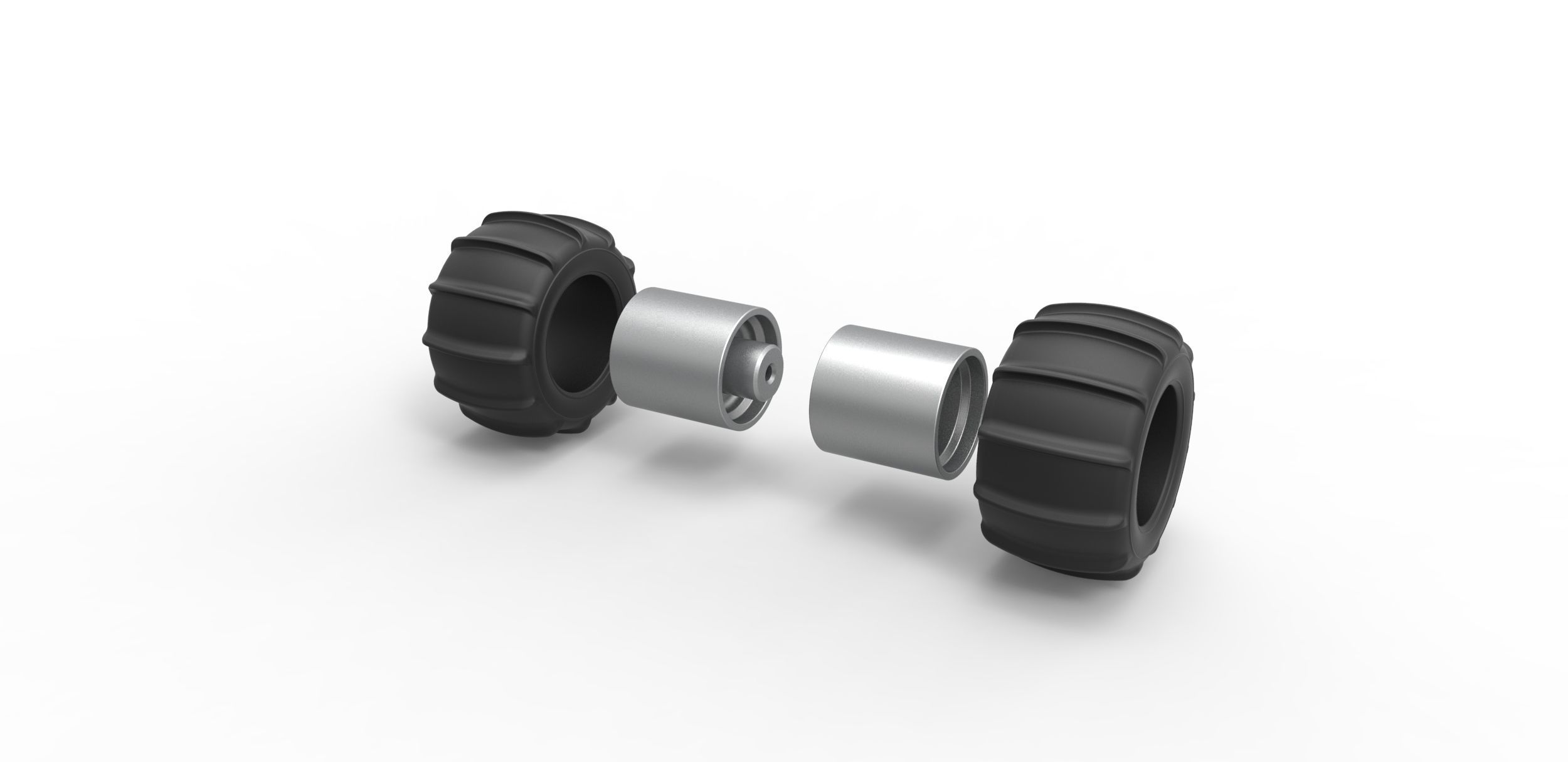 Double Rear wheel for Dune Buggy Scale 1 to 25 3D print model_9