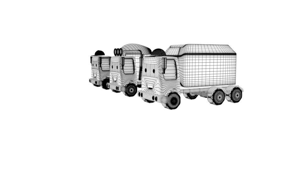collection of cars Low-poly 3D model_19