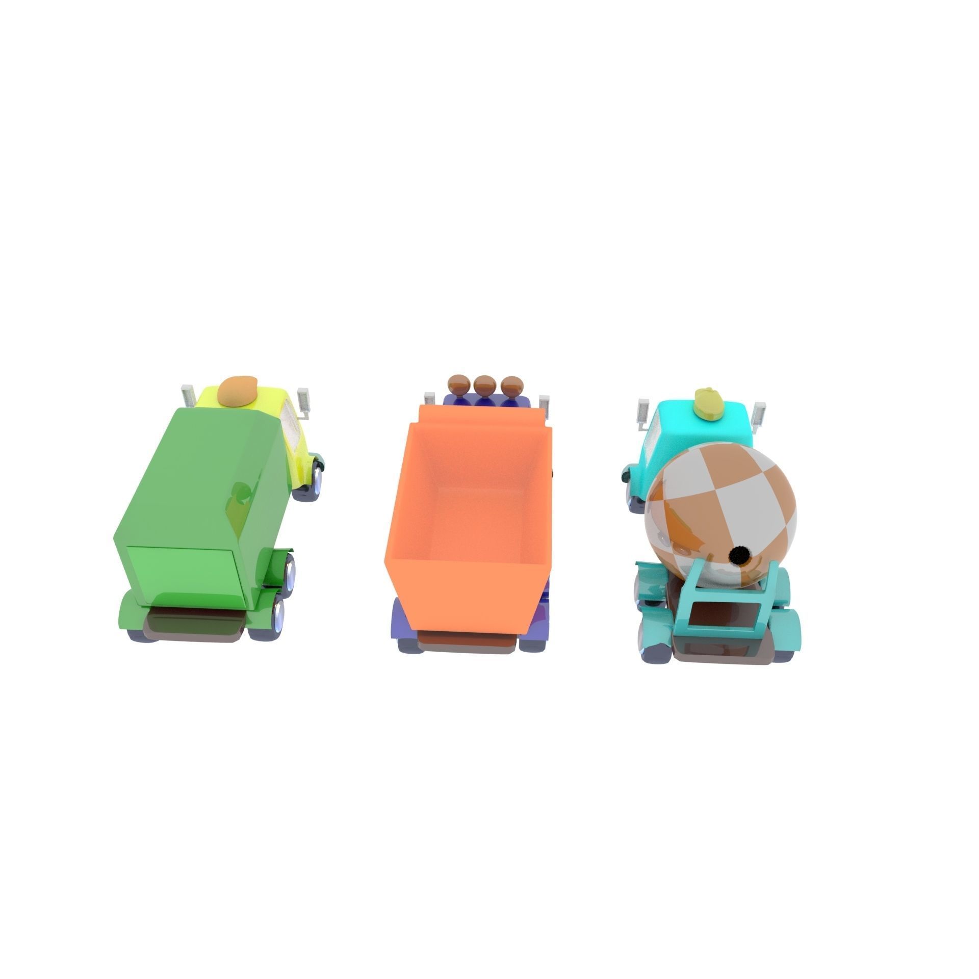 collection of cars Low-poly 3D model_4