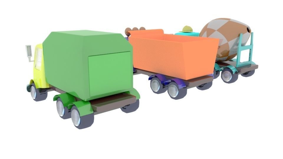 collection of cars Low-poly 3D model_10