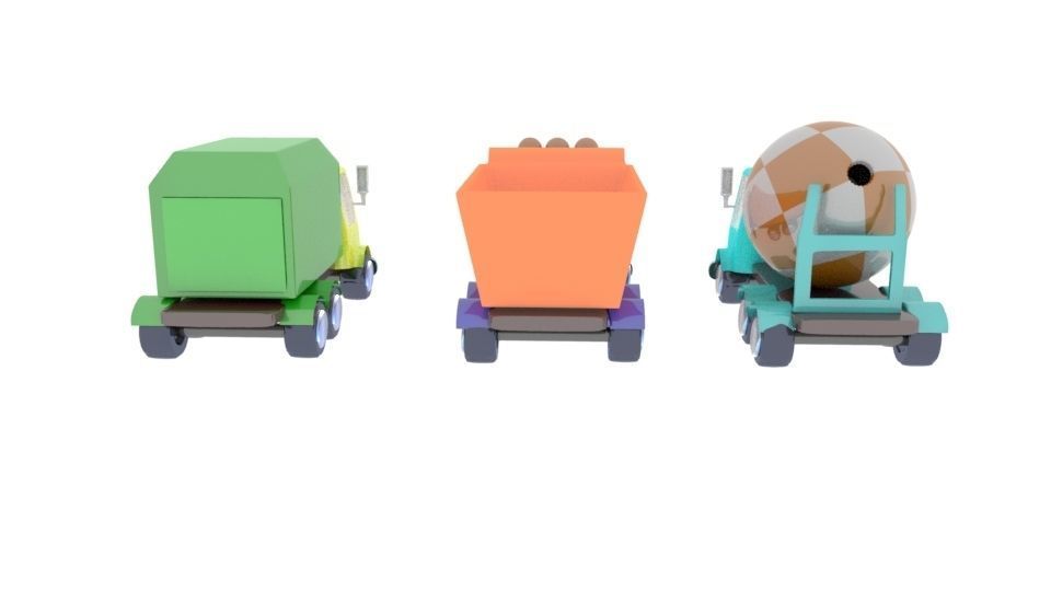 collection of cars Low-poly 3D model_11