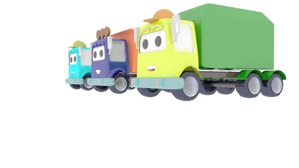 collection of cars Low-poly 3D model_9