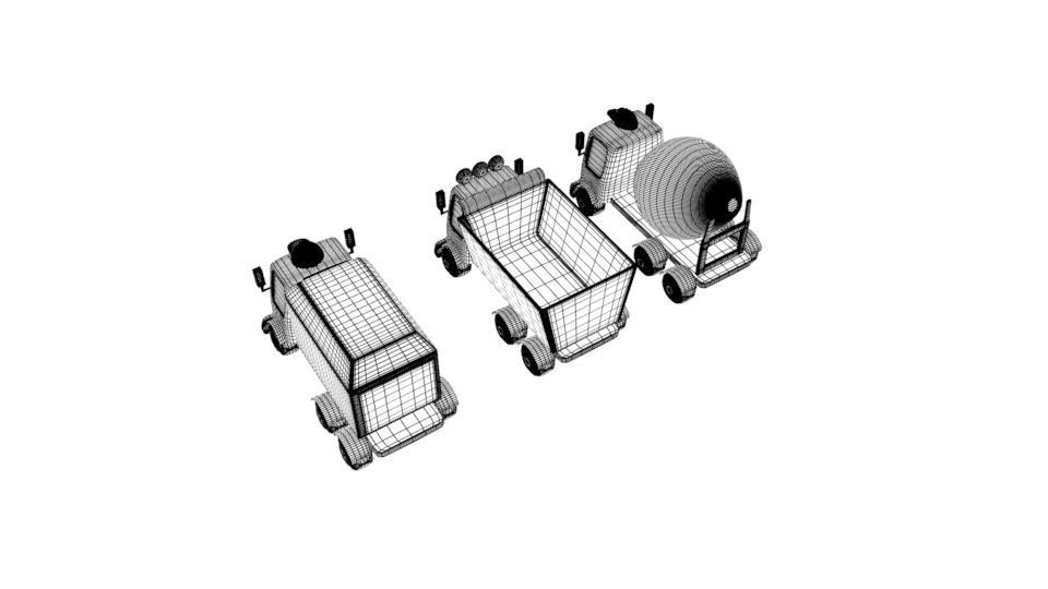 collection of cars Low-poly 3D model_26