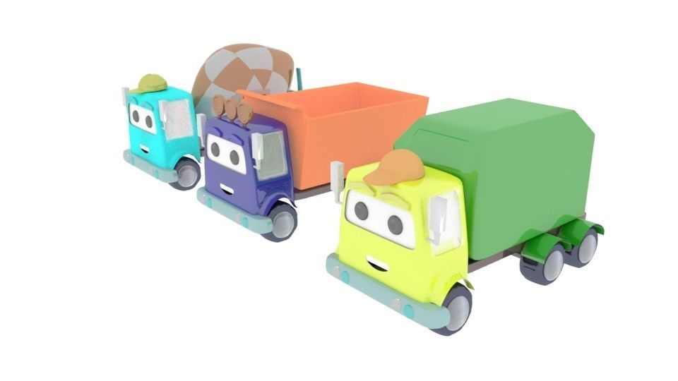 collection of cars Low-poly 3D model_8