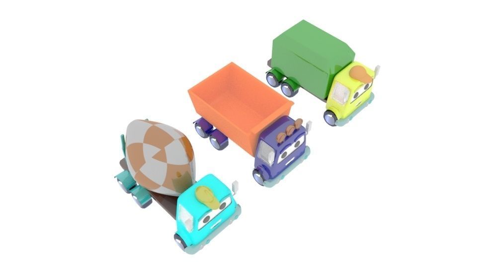collection of cars Low-poly 3D model_15