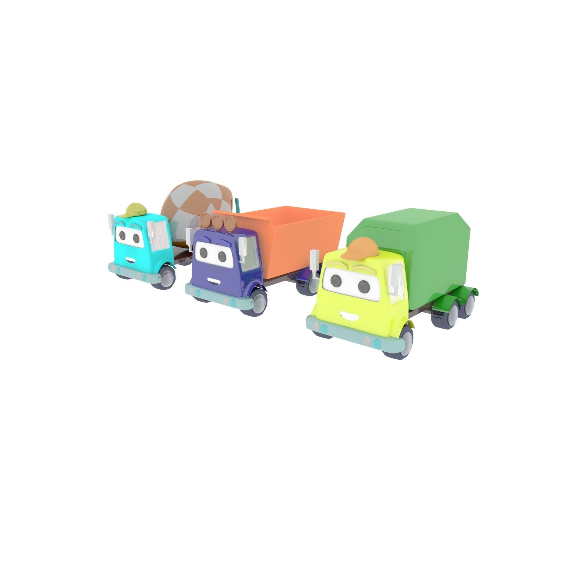 collection of cars Low-poly 3D model_2
