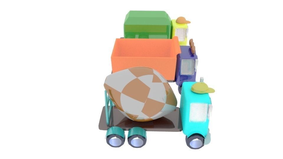 collection of cars Low-poly 3D model_14