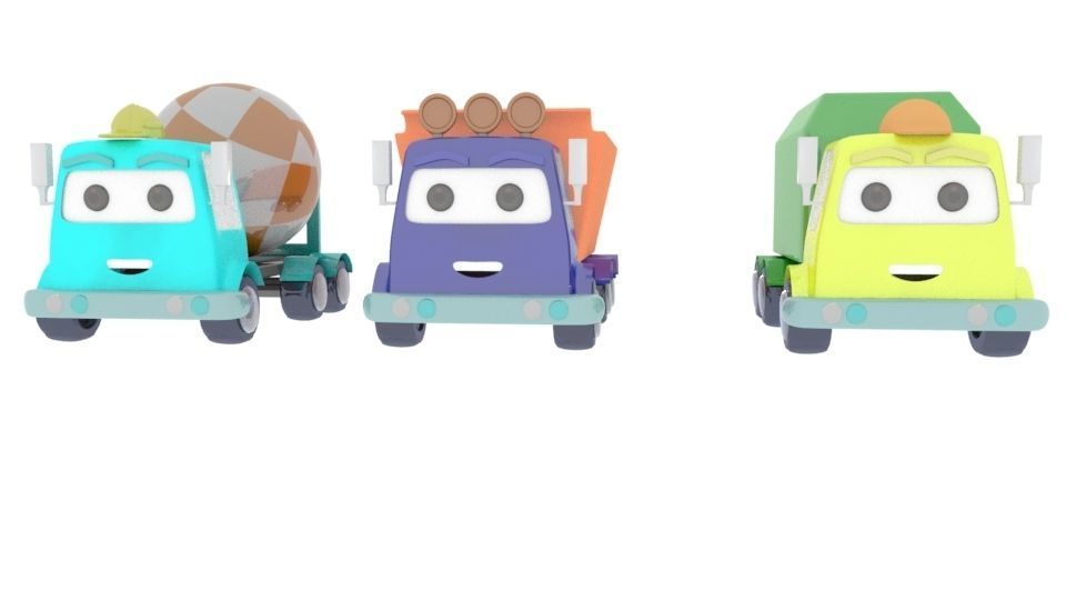 collection of cars Low-poly 3D model_5