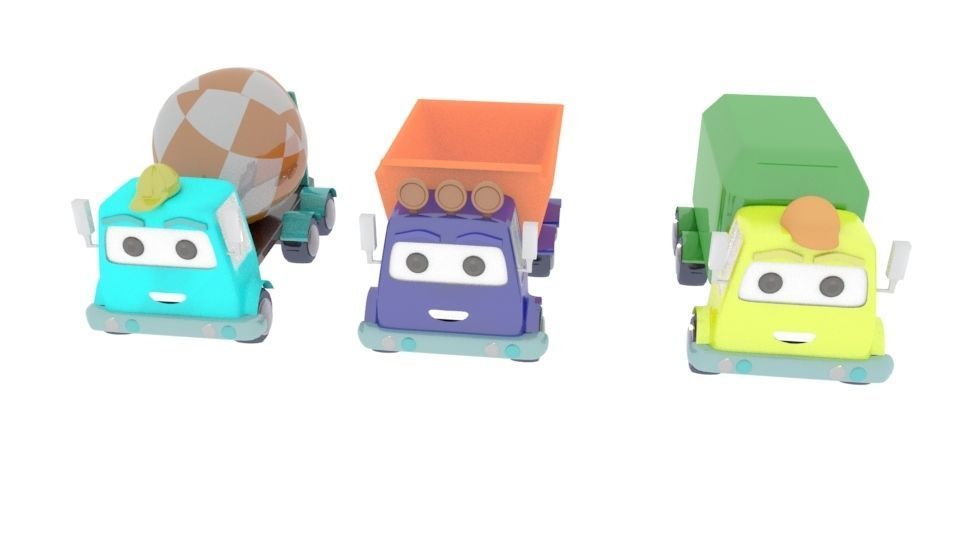 collection of cars Low-poly 3D model_7