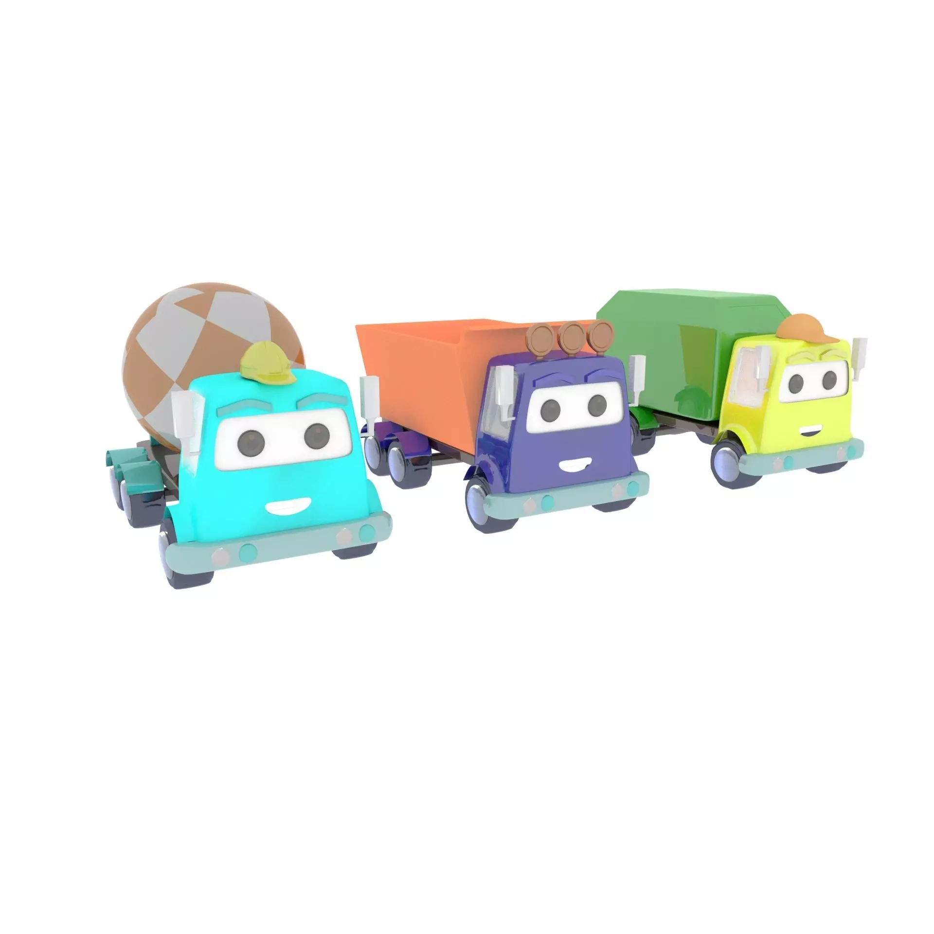 collection of cars Low-poly 3D model_0