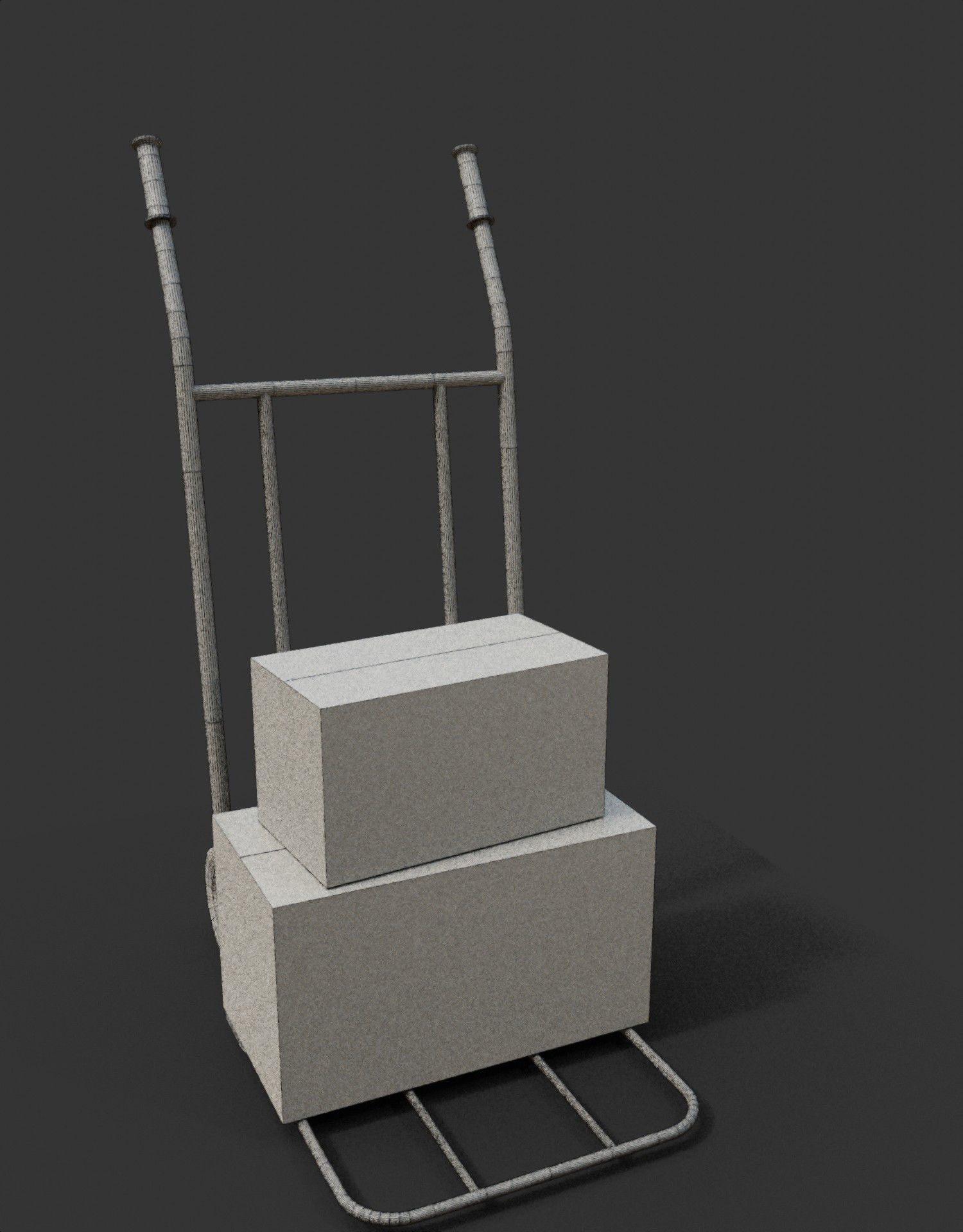 industrial trolley Low-poly 3D model_7
