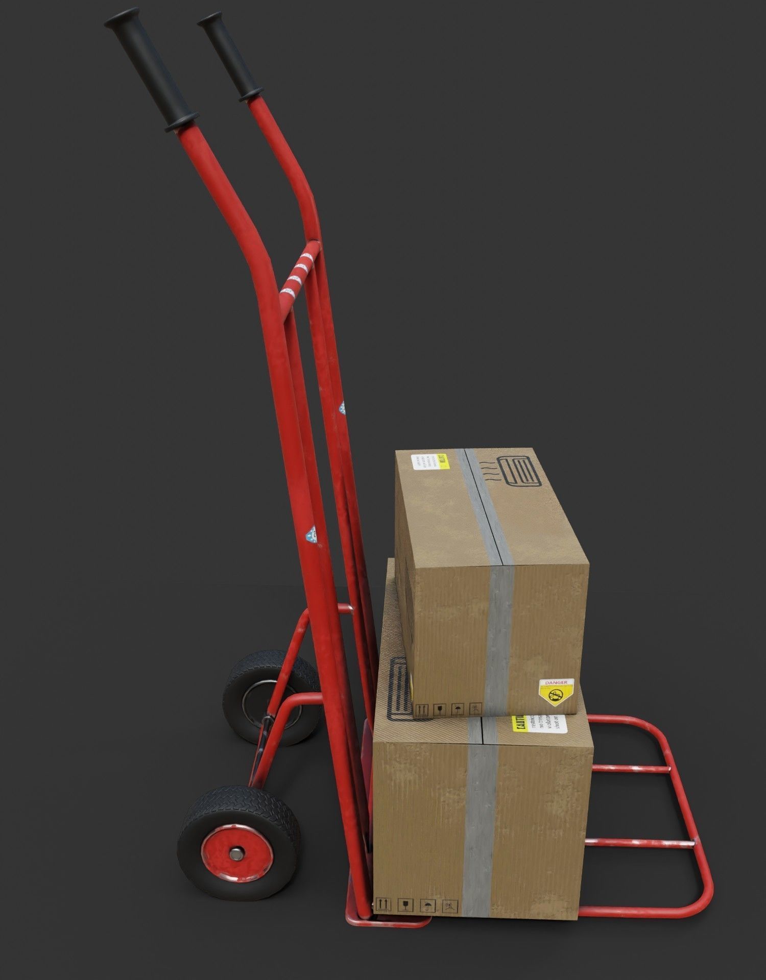 industrial trolley Low-poly 3D model_3