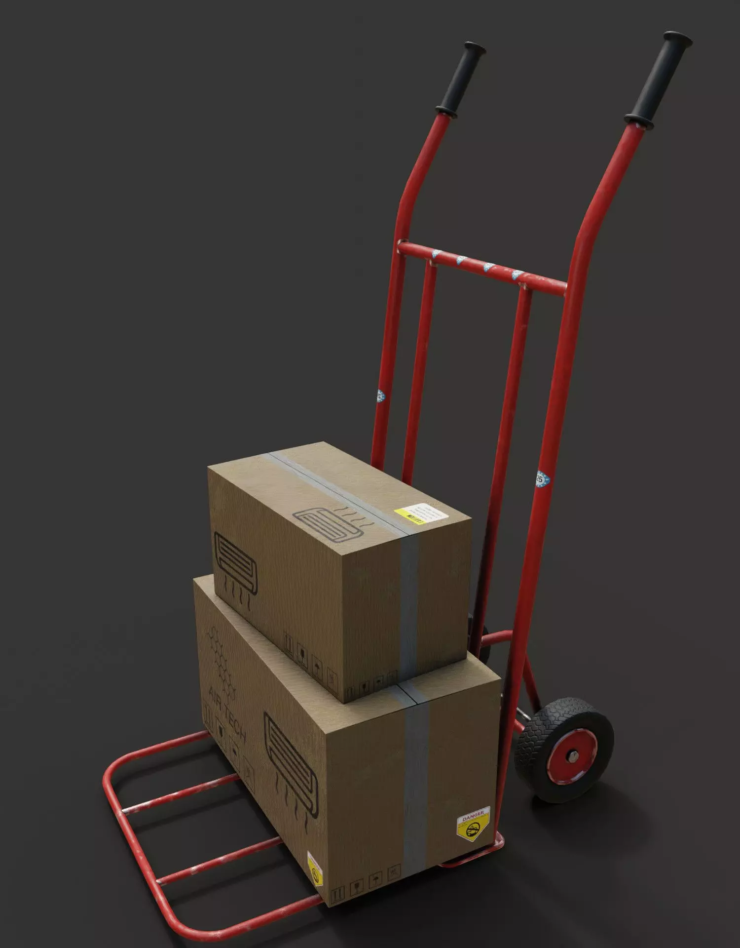 industrial trolley Low-poly 3D model_0