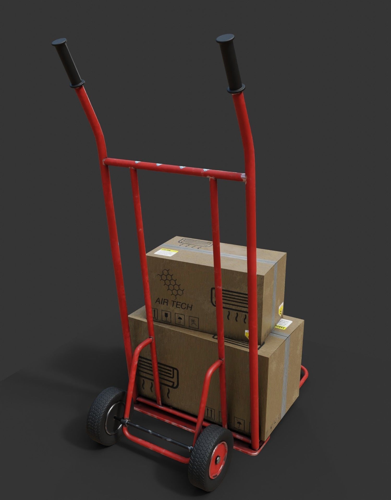 industrial trolley Low-poly 3D model_4