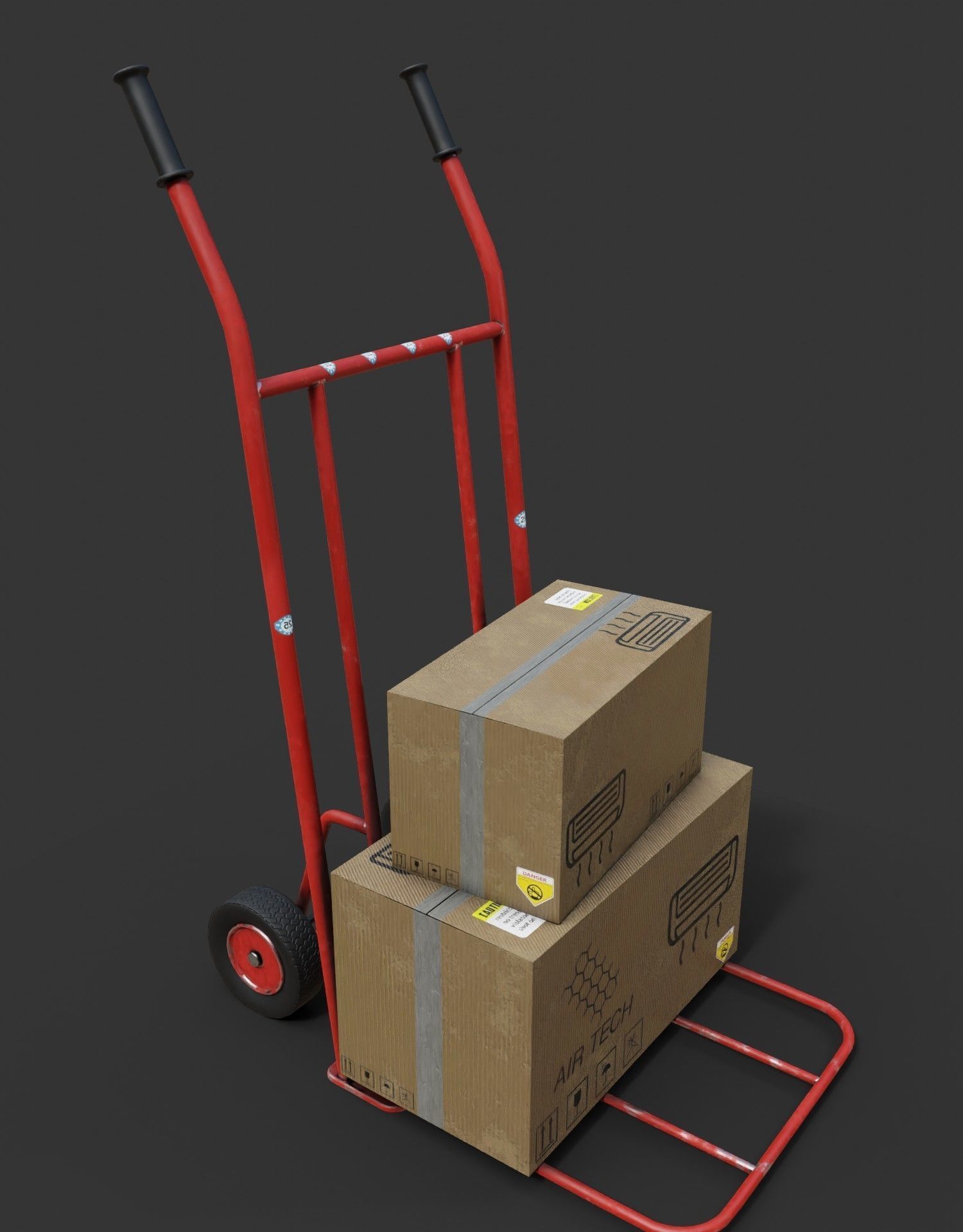 industrial trolley Low-poly 3D model_2