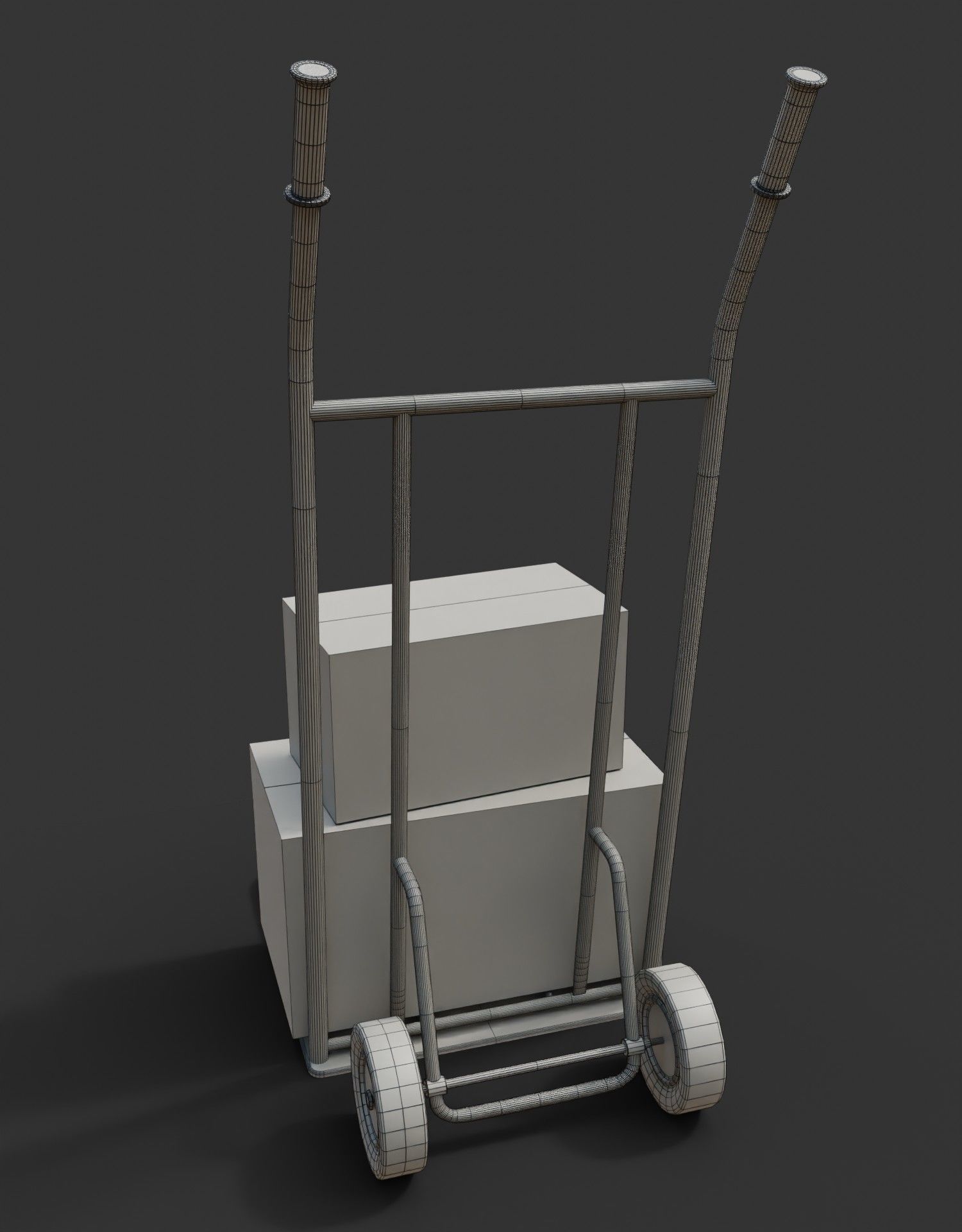 industrial trolley Low-poly 3D model_6