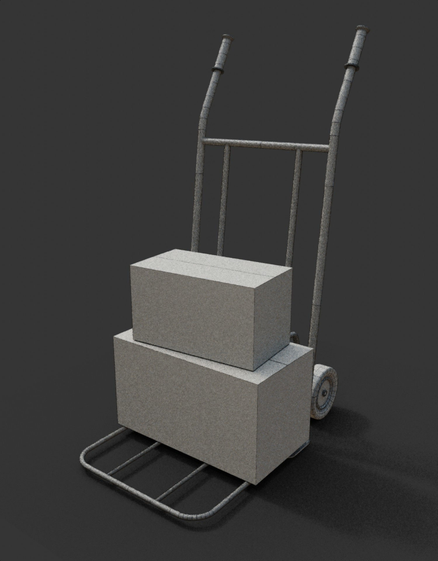 industrial trolley Low-poly 3D model_8