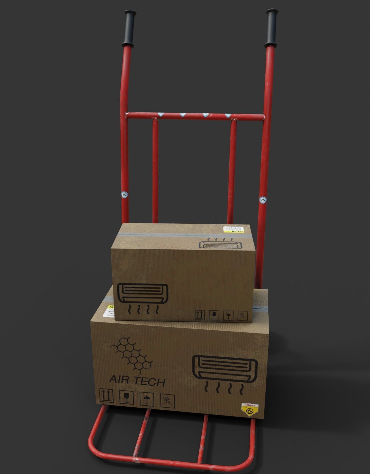 industrial trolley Low-poly 3D model_1