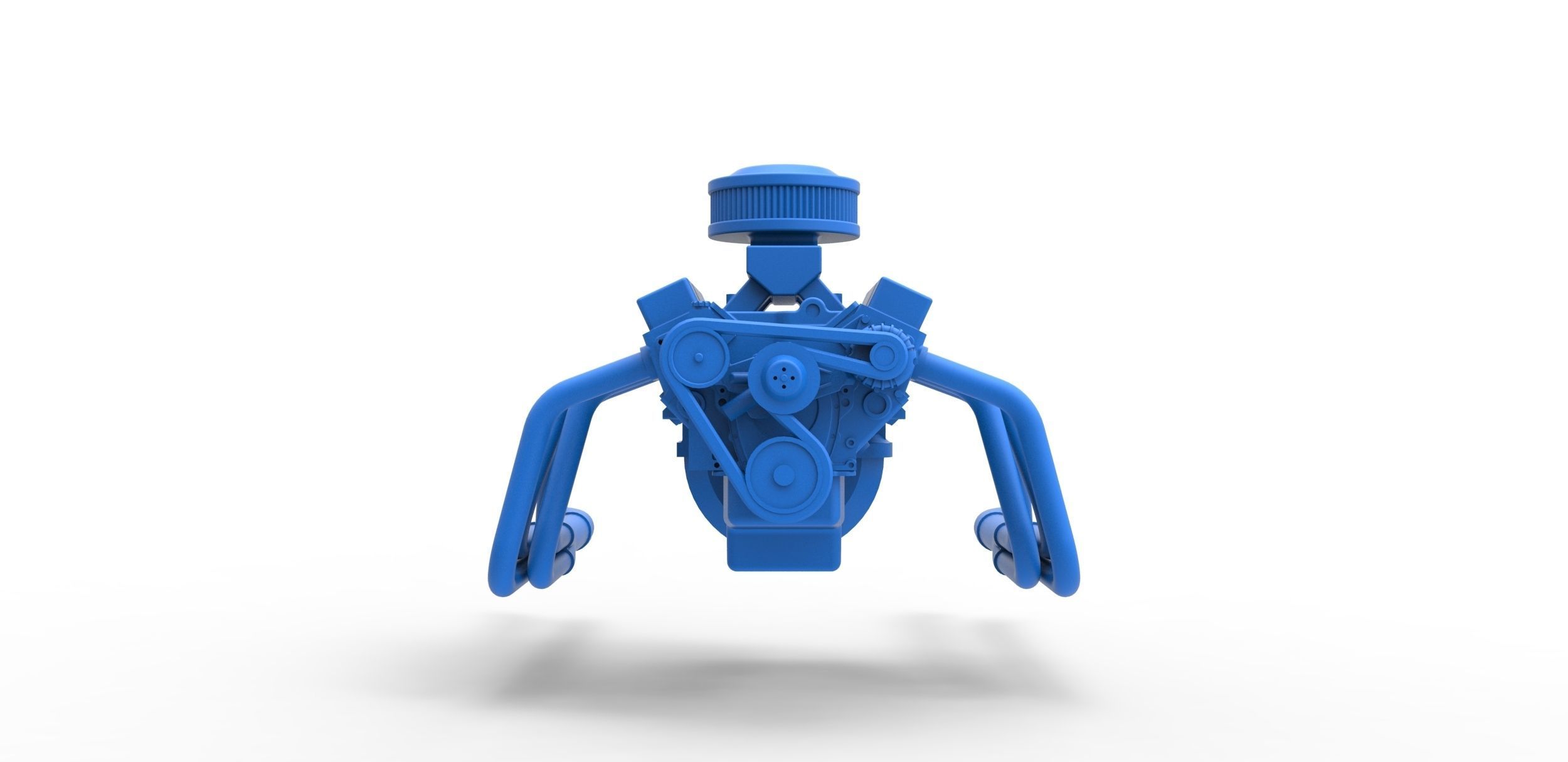 Engine V8 for water pumper Sand buggy Scale 1 to 25 3D print model_4