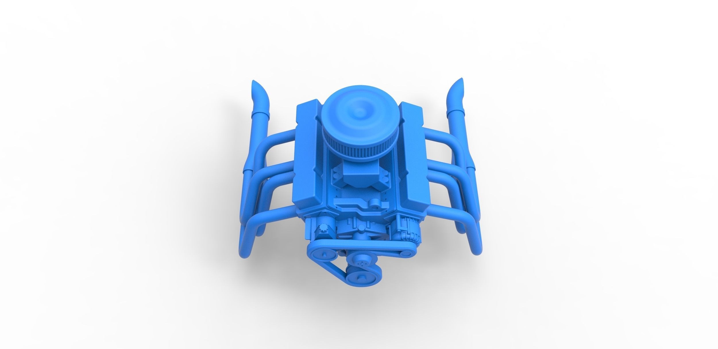 Engine V8 for water pumper Sand buggy Scale 1 to 25 3D print model_5