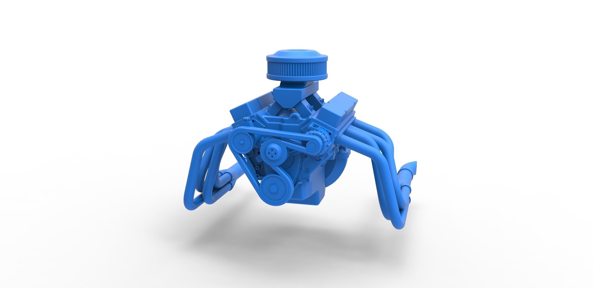 Engine V8 for water pumper Sand buggy Scale 1 to 25 3D print model_3