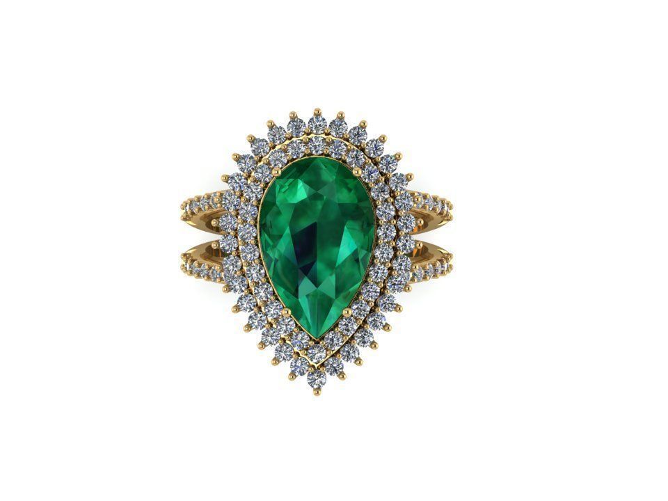 RING EMERALD LUXURY 3D print model_3