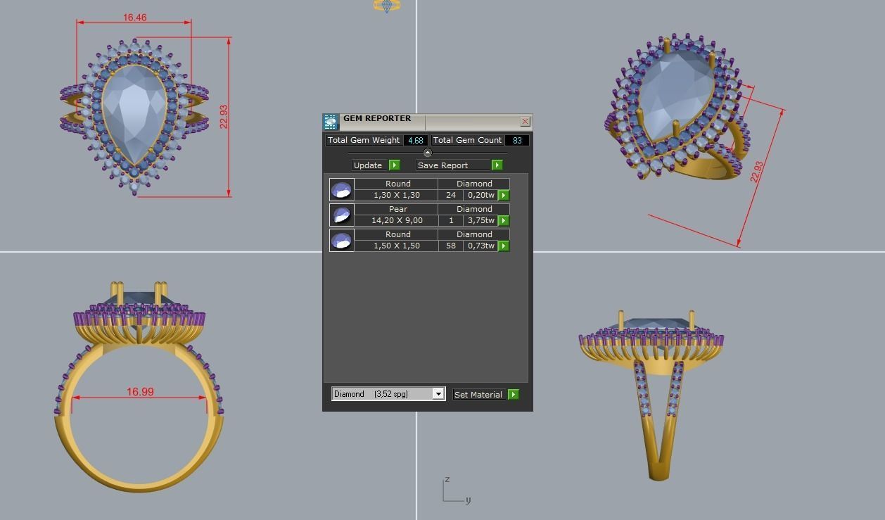 RING EMERALD LUXURY 3D print model_6