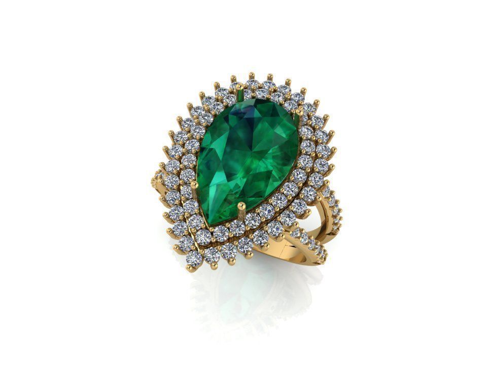 RING EMERALD LUXURY 3D print model_2