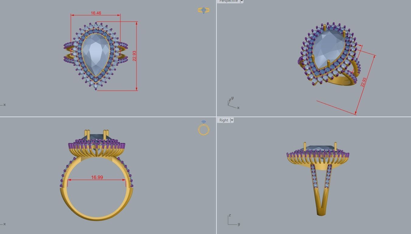 RING EMERALD LUXURY 3D print model_4