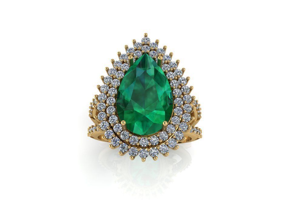 RING EMERALD LUXURY 3D print model_1