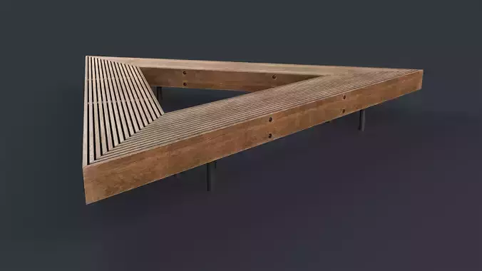 Modern Outdoor Bench 57 PBR Game Ready Low-poly 3D model