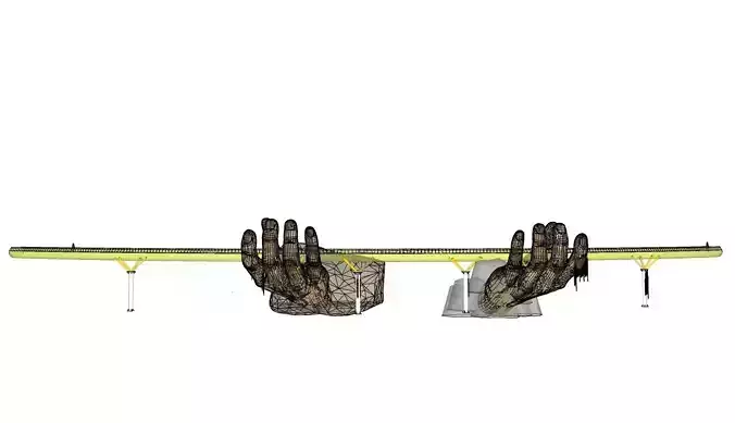 The Golden Bridge Low-poly 3D model